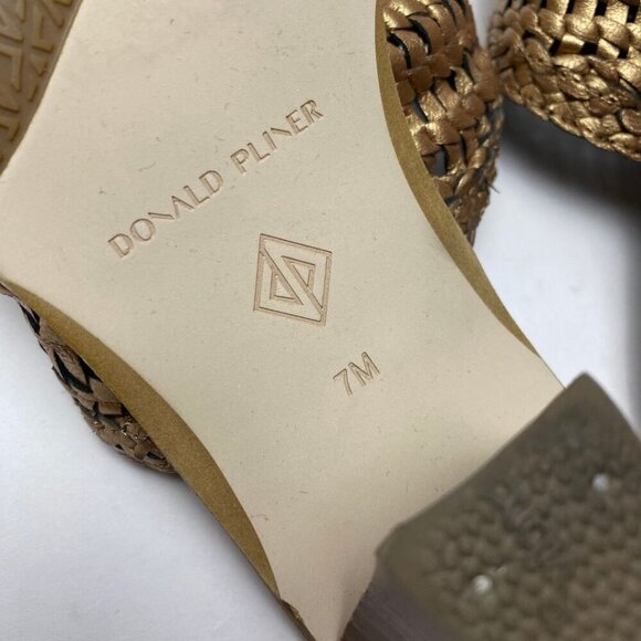 DONALD PLINER Block Bronze/Gold Heel Sandal Size 7 - Picture 8 of 8